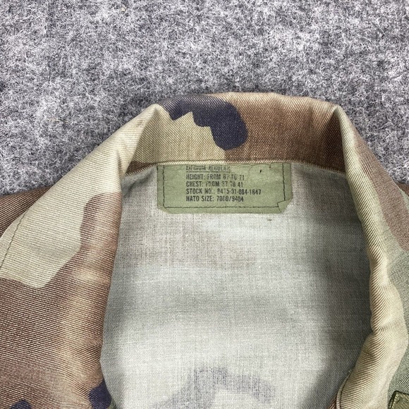 Vintage US Army Camo Coat Men Medium Regular Woodland BDU Military CPT Airborne - Picture 7 of 14